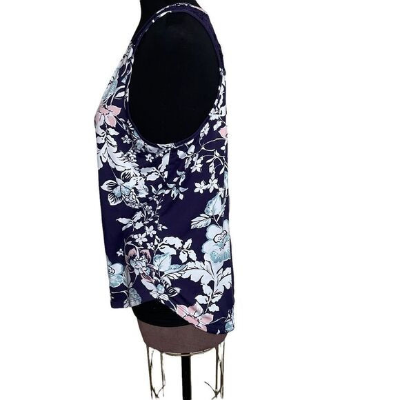 LINEA Donatella Racerback Floral Print Blouse Size M - Picture 5 of 15